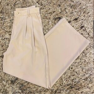 NEW Shein Beige Pleated Wide Leg Trousers